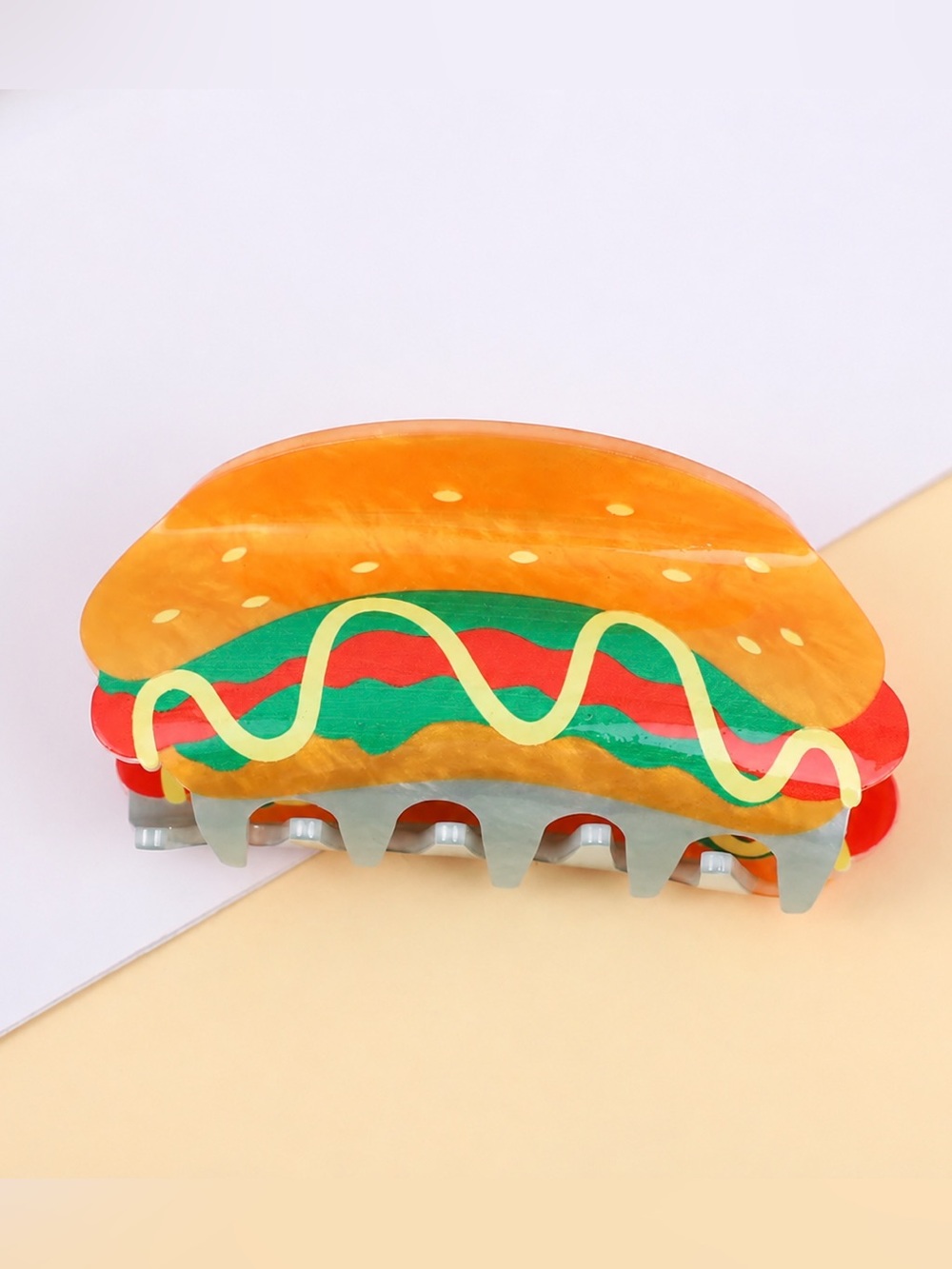 Hamburger Hair Claw Clip